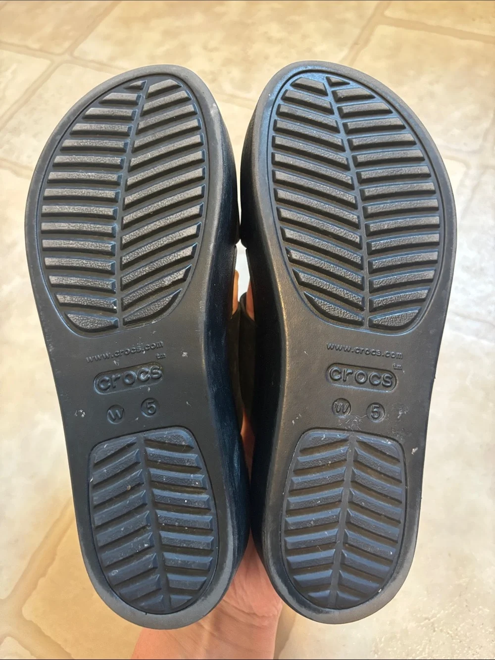 CROCS Brooklyn Buckle Black LiteRide Platform Sandals Women’s Size 5